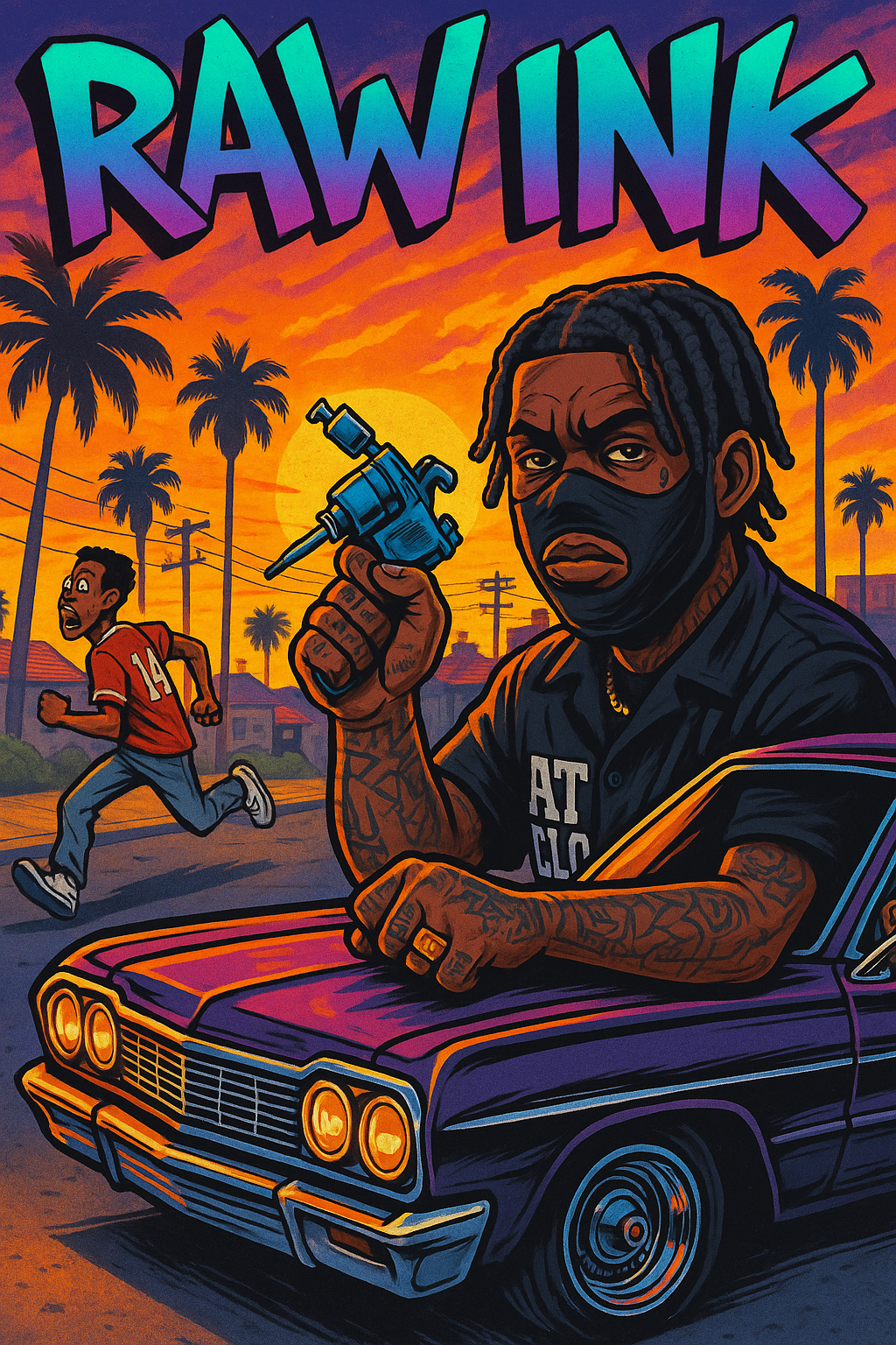 INK IN THE HOOD “Raw Ink Canvas – Gritty Urban Wall Art”