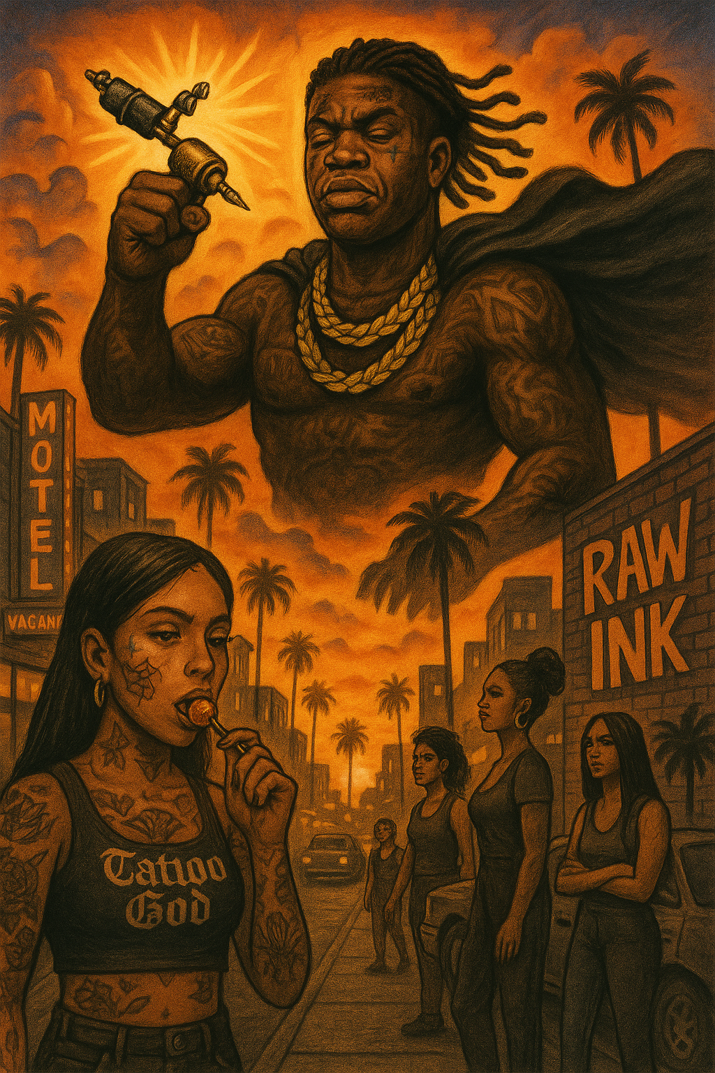 Tattoo God“Raw Ink Canvas – Gritty Urban Wall Art”